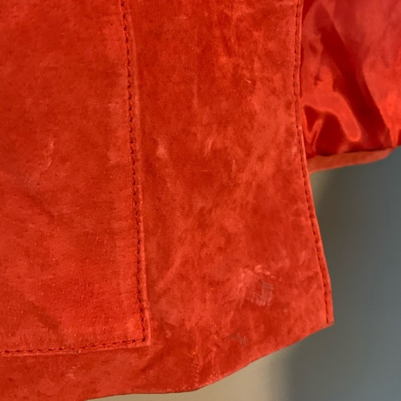 Denim & CO Red Leather Fringe Jacket XS - Picture 7 of 8